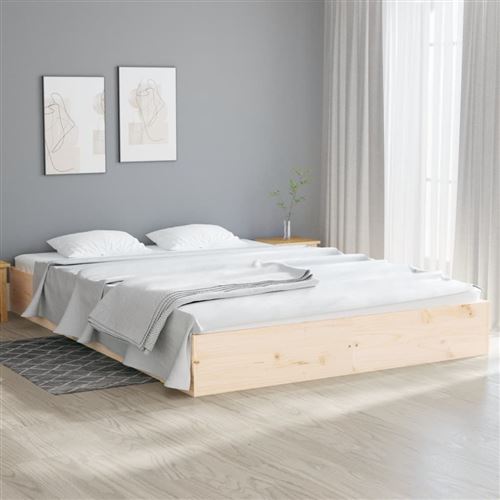 VIDAXL - Cadre de lit - Bois massif - 150x200 cm - Image 2