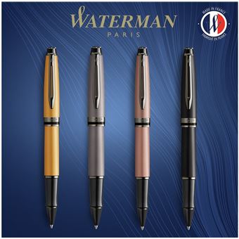 Stylo roller Waterman Expert Métallique Noir pointe fine