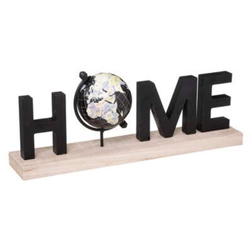Non Communiqué Noir Atmosphera Créateur D'intérieur - Mot Déco À Poser "Home Globe" 36Cm