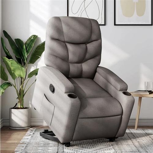 Non Communiqué Gris Vidaxl Fauteuil De Relaxation Inclinable Tissu Taupe