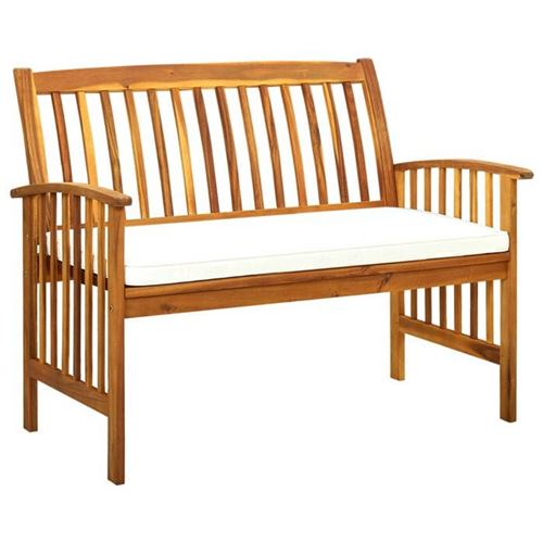 Vidaxl Banc De Jardin Avec Coussins 119 Cm Bois Solide D'acacia 312132 - Image 3