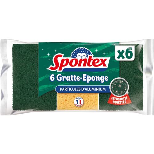 Spontex - 6 Gratte-Eponge Particules d'aluminium