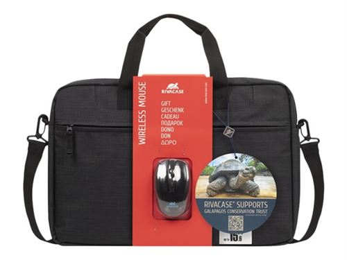 Riva Case Regent series 8038 - Sacoche pour ordinateur portable - 15.6 - noir - avec souris sans fil