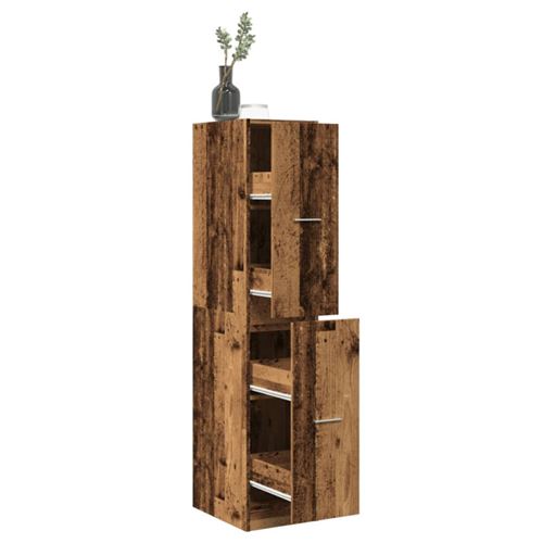 Armoire d apothicaire vieux bois 30x41x144,5 cm bois ingénierie