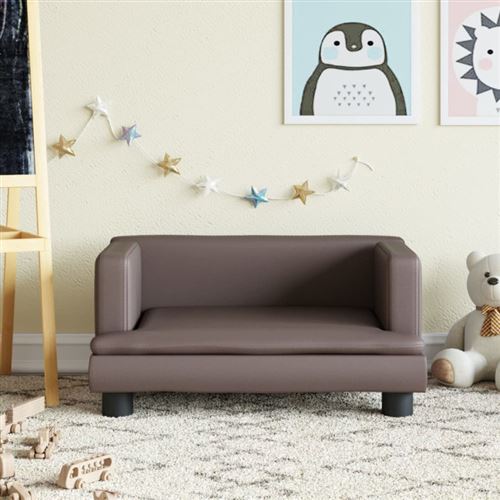 vidaXL Canapé pour enfants marron 60x40x30 cm similicuir