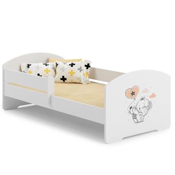 Lit enfant 140x70 elephant avec matelas - 1