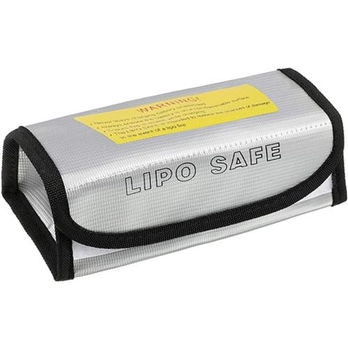 Sac ignifuge Lipo Bag pour Batteries Sécurité de Charge Protection Haute Qualité, Argent, 185x75x60 cm, Matériau Ignifuge