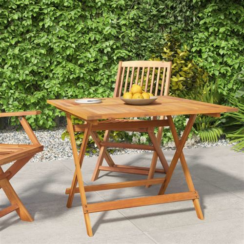 Non Communiqué Bois Table Pliable De Jardin 90X90x75 Cm D Acacia Solide