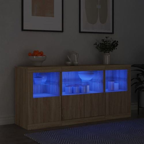 Non Communiqué Marron Vidaxl Buffet Avec Lumières Led, Armoire Avec Porte, Meuble De Rangement, Organisateur De Salle De Séjour Intérieur, 3209067