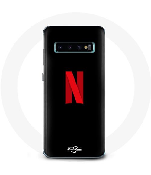 Coque pour Samsung Galaxy s10 edge Netflix Logo rouge fond noir Maniacase