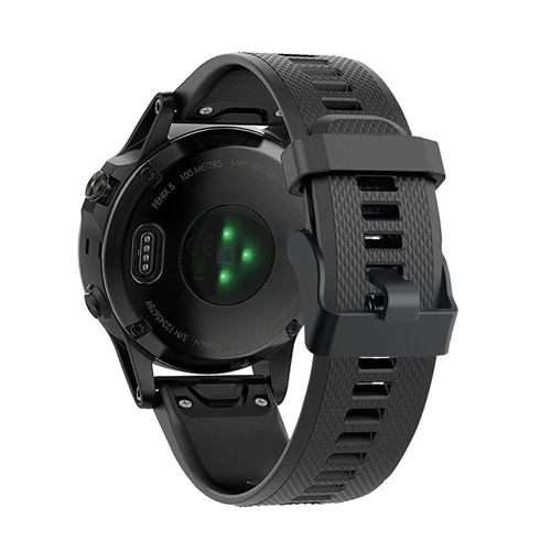 Bracelet en silicone sport avec boucle e pour Garmin Fenix 5 - Noir