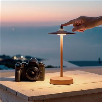TechBrey Lampe à Poser LED Portable Extérieure Métal avec Batterie Rechargeable Milevani Noir - 1