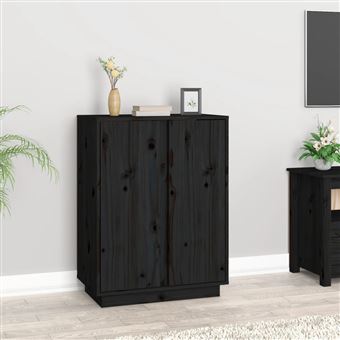 vidaXL Buffet Noir 60x35x80 cm Bois massif de pin814493 - 1