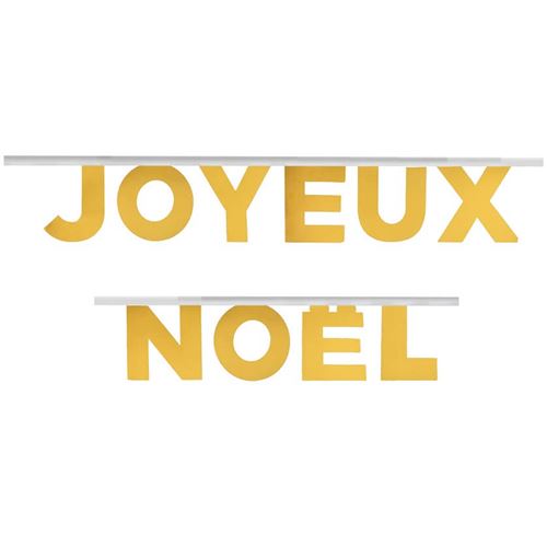 Banderole lettre Joyeux Noël en doré or métallique de 250cm (x1) REF/7732 - santex
