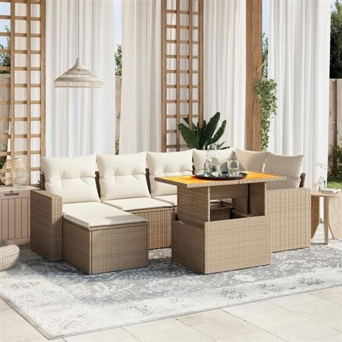 Vidaxl Beige Salon De Jardin 11 Pcs Résine Tressée - Image 2