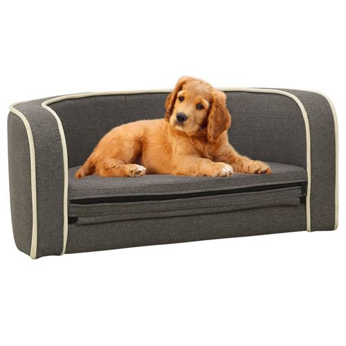 Meilleurs prix pour vidaXL Canapé pliable pour chien Gris 76x71x30 cm Coussin lavable