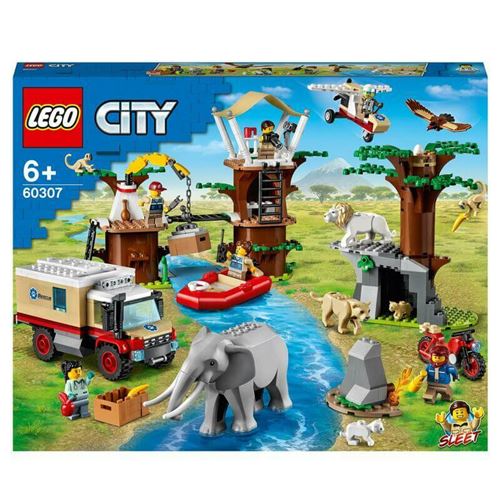 Lego® City - Le Camp De Sauvetage Des Animaux Sauvages De La Faune, Jouet Animaux - 60307