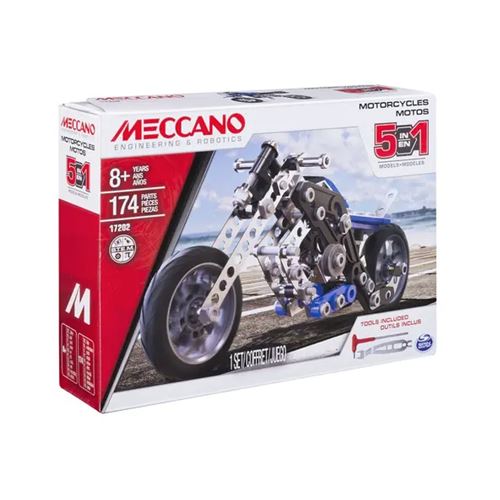 Non Communiqué Rouge Meccano - Multi Modele - Moto 5 Construction