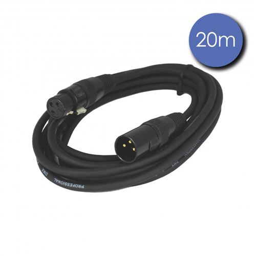 Power Acoustics Cab 2166 - Câble 20m - XLR 3 PIN Mâle - XLR 3 PIN Femelle