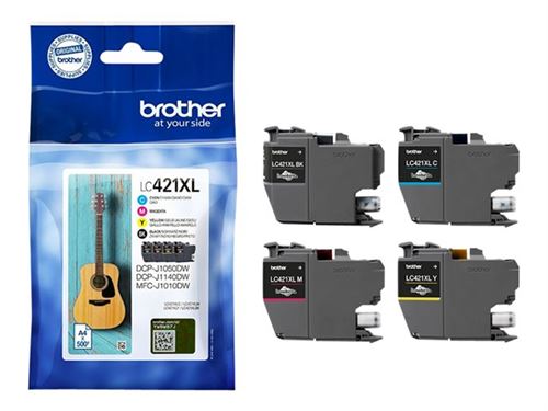 Brother LC421XLVALDR cartouche d'encre 4 pi&egrave;ce(s) Original Noir, Cyan, Magenta, Jaune