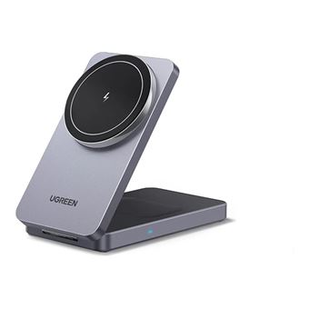 Ugreen W528 - Support de chargement sans fil - 2-en-1, magnétique - 7.5 Watt - 2 connecteurs de sortie (chargement sans fil) - 1