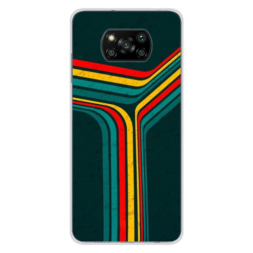 Coque en silicone imprimée compatible Xiaomi Poco X3 Poco X3 Pro Retro lines