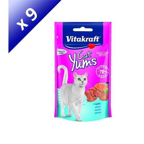 VITAKRAFT Cat Yums Friandise pour chat au Saumon - 9x40 g