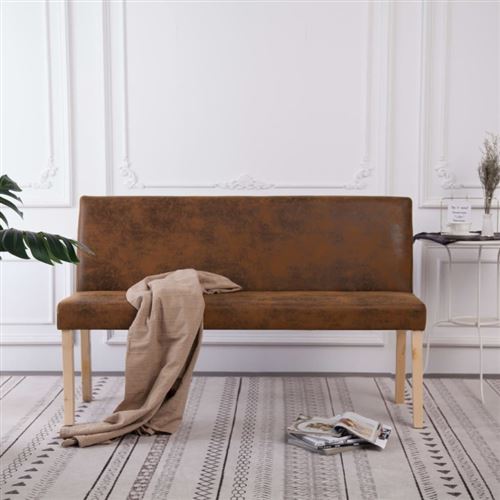 Non Communiqué Marron Banc 139,5 Cm Similicuir Daim