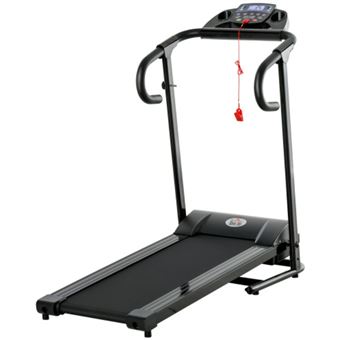 YeMaster Tapis de course électrique pliant, 500W 0,8-10km/h, avec écran LCD et support pour téléphone portable, noir, 123x62x117 cm, pour usage domestique - 1