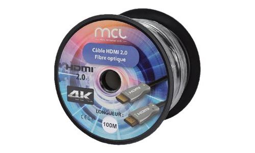 MCL Samar - HDMI-kabel met ethernet - HDMI male naar HDMI male - 100 m - glasvezel - zwart - 4K ondersteuning, actief