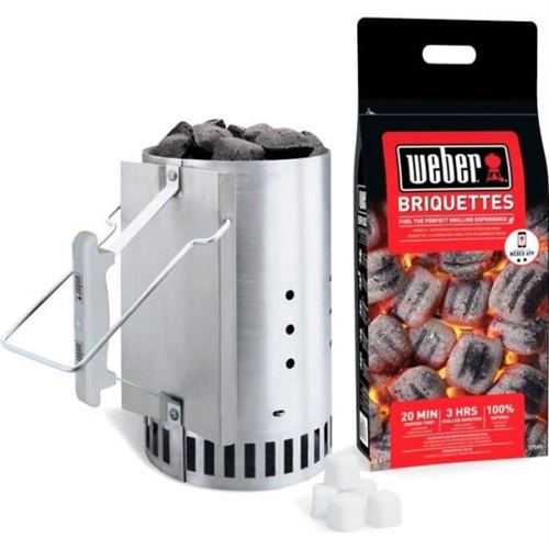 Kit cheminée d allumage Rapidfire Weber 2 kg de briquettes inclus