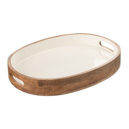 Non Communiqué Naturel Plateau De Service En Bois "Kos" 50Cm
