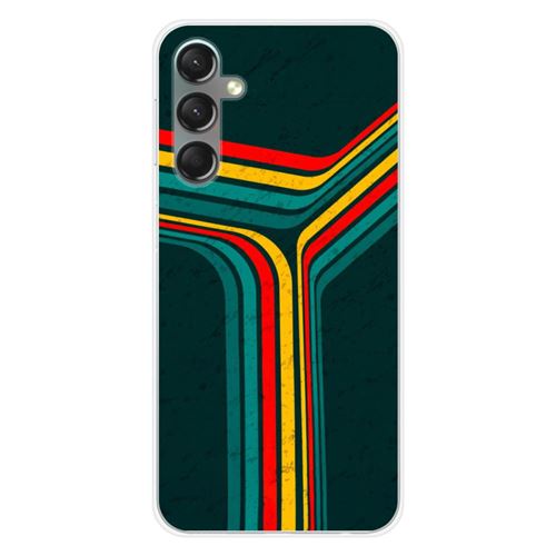 Coque en silicone imprimée compatible Samsung Galaxy A24 4G Retro lines