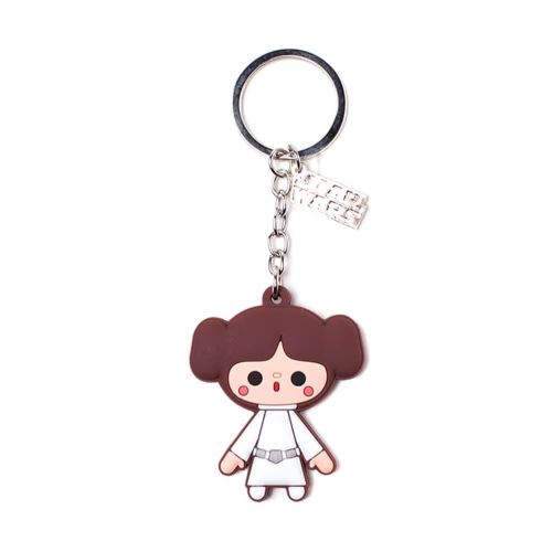 Porte-clés en caoutchouc Star Wars Princess Leia Kawaii