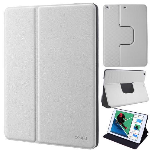 doupi Deluxe FlipCover pour iPad 2017 / 2018, Smart Coque de Protection avec Fonction Sleep / Wake Up Protecteur Housse Supporter, blanc