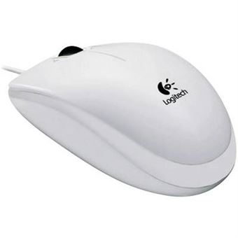 Logitech B100 - Souris - droitiers et gauchers - optique - 3 boutons - filaire - USB - blanc - 1