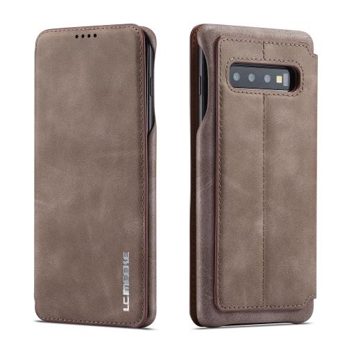 Etui en PU porte-cartes rétro gris pour votre Samsung Galaxy S10