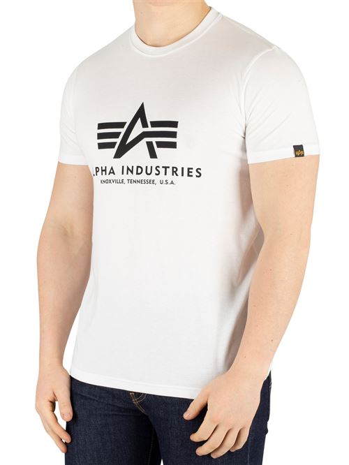 Alpha Industries Homme T-shirt basique, Blanc