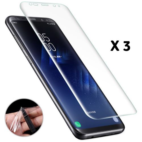 Lot 3 Films Protection pour Samsung Galaxy S9 - Protecteur Ecran en Plastique Incurve Integral Ultra Resistant Anti Rayure Ultra Mince Phonillico®