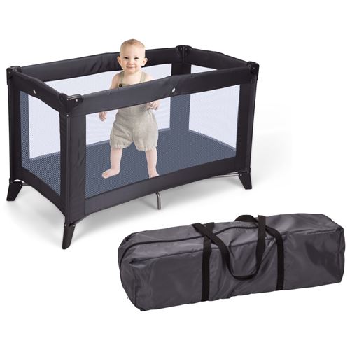 Home&Styling Lit d'enfant pliable avec matelas Gris foncé