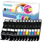 Cartouche d'encre Jumao Lot de 40 Cartouches noirs (27 Ml) et couleurs  (12,5 Ml) compatibles pour Canon PIXMA TS8150 TS8151 TS8152 - 