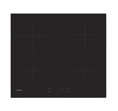 Rosières Origine Rh64Ct/2 - Vitrocéramique - 4 Plaques De Cuisson - Niche - Largeur : 56 Cm - Profondeur : 49 Cm - Avec Bord Droit - Noir