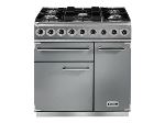 Falcon PKR 900 Deluxe - Cuisinière (four à deux étages) - pose libre - largeur : 90 cm - profondeur : 67 cm - hauteur : 91.2 cm - avec système auto-nettoyant - acier inoxydable