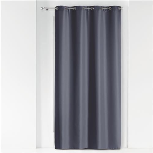 Rideau a oeillets metal 140 x 260 cm polyester uni essentiel Beton