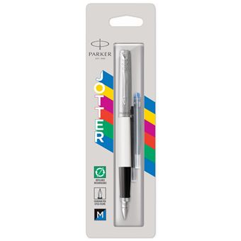 PARKER Jotter Originals Stylo plume, blanc, Plume moyenne, sous blister