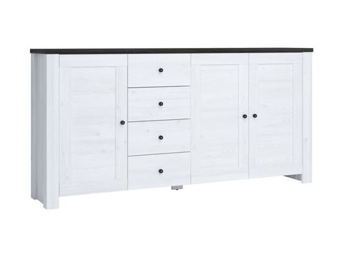 BOBOCHIC Buffet 3 portes BRUGE Bois/blanc