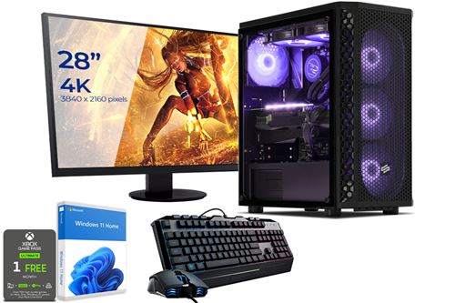 Pack PC Gaming Expert Watercooling, Intel i7-10700KF, Geforce RTX 3060, 16 Go RAM, 500Go SSD 970 Evo, 3To HDD, écran, c/s et Win 10