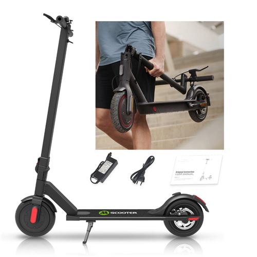 Mscooter Trottinette électrique Pliable Ultra Légère S5 Noir 23km/h avec Batterie LG 5.8AH Roues Gonflables 8.5 pour Adultes