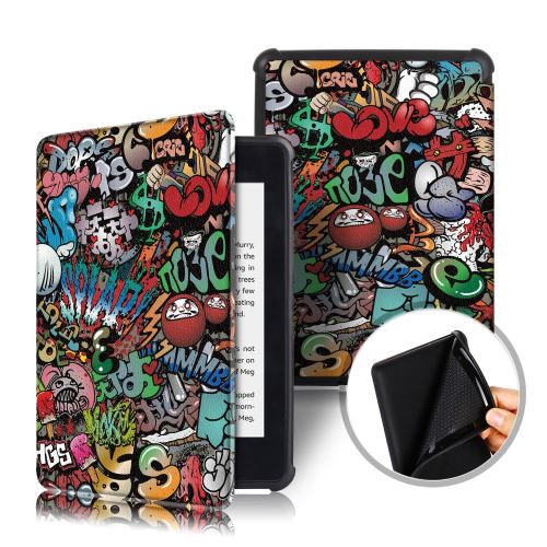 Etui en PU support d'impression de patrons graffitis pour votre Amazon Kindle Paperwhite 4 (2018)
