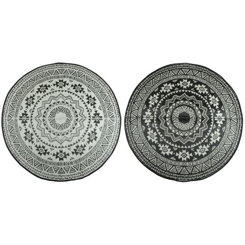 Esschert Design Tapis d'extérieur 180 cm Noir et blanc OC18